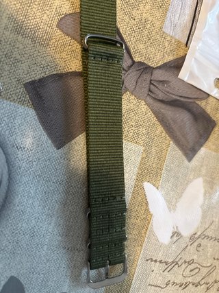 Correa de reloj de nailon verde militar