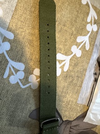 Correa de reloj de nailon verde militar