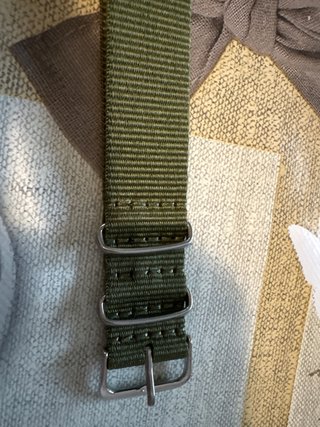 Correa de reloj de nailon verde militar