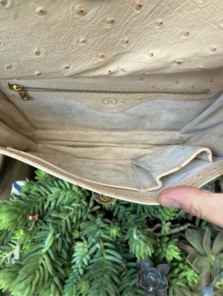 Borsa Bogner Pelle Struzzo Vintage Beige Oro