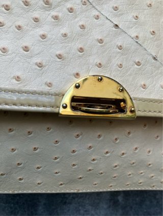Borsa Bogner Pelle Struzzo Vintage Beige Oro