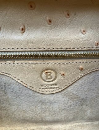 Borsa Bogner Pelle Struzzo Vintage Beige Oro