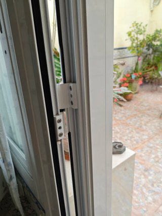 Puerta doble aluminio lacado doble cristal