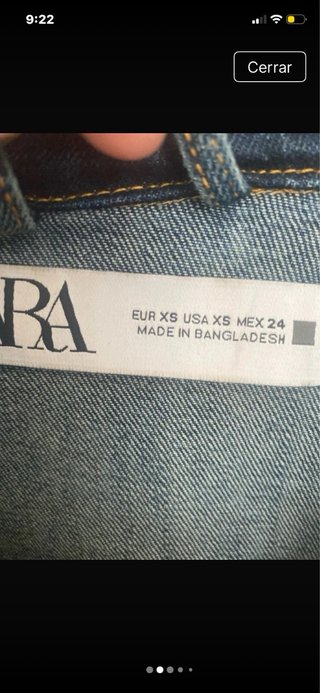 Cazadora vaquera Zara Talla XS