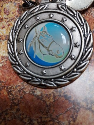 Medalla con caballo y estrellas