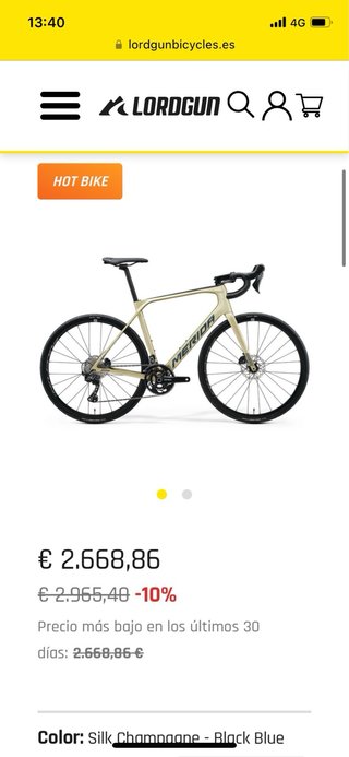 Bicicleta MERIDA SCULTURA ENDURANCE Gravel talla s