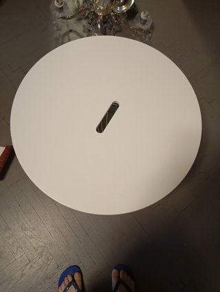 Tavolino in met e coperchio legno massello.nuovo