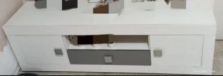 Mueble salón blanco y gris Mesa centro de regalo