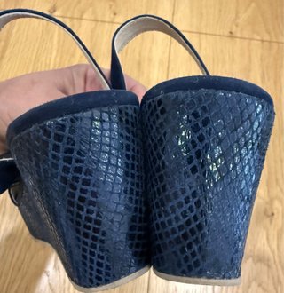 Sandalias piel Cuplé Mujer Talla 39 Azul