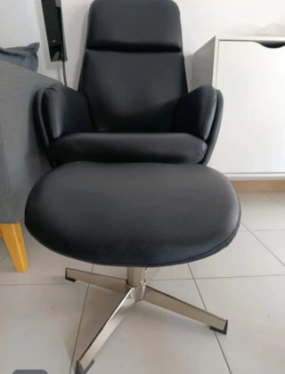 Sillón Relax Cuero Negro JYSK - IMPECABLE! -