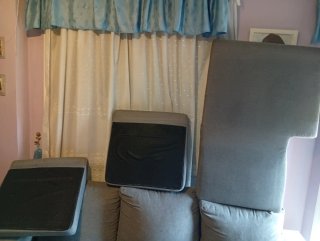 Sofá chaiselongue gris tela