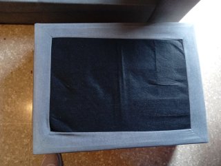 Sofá chaiselongue gris tela