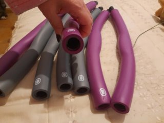 Hula hoop morado y gris,nuevo sin estrenar