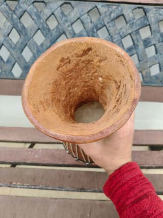 Timbal africano de madera y piel artesanal