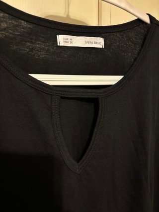 Camiseta Sfera manga volante negra Talla M