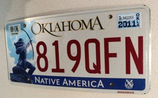 Placa usada original Oklahoma