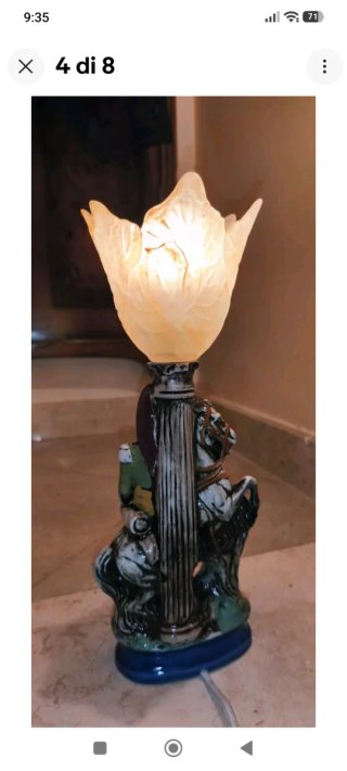 Lampada Cavalleria A caval ceramica vetro