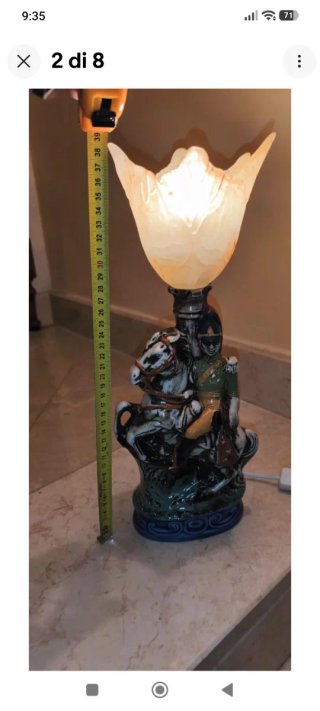 Lampada Cavalleria A caval ceramica vetro