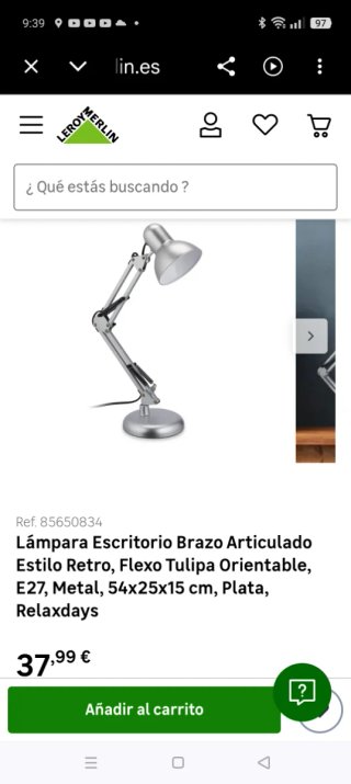 Lámpara flexo escritorio metal y plástico
