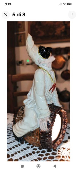 Lampada Portacandela Pulcinella Ceramica