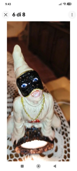 Lampada Portacandela Pulcinella Ceramica