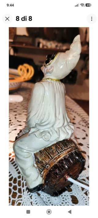 Lampada Portacandela Pulcinella Ceramica