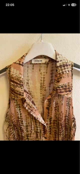 Systemaction Blusa sin mangas estampado