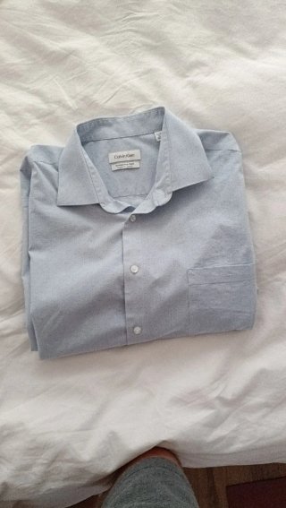 Camisa Vestir Calvin Klein Azul Talla XL