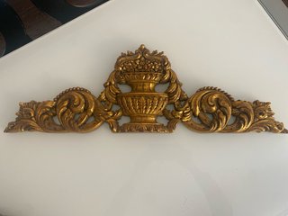 Penacho Resina Dorado Adorno Decorativo