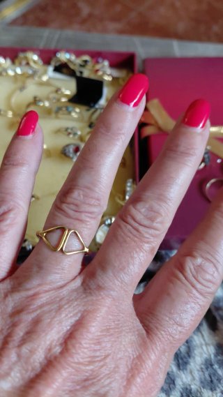 Anillo Oro Laminado 14kl Geométrico