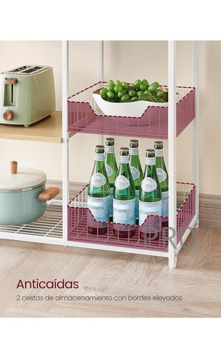 Estantería de Cocina con 2 Cestas de Malla Metálica VASAGLE