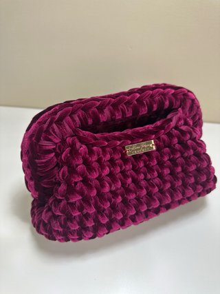 Clutch Velluto Bordeaux Foderata