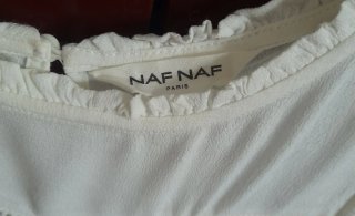 Blusa Naf Naf blanca sin mangas