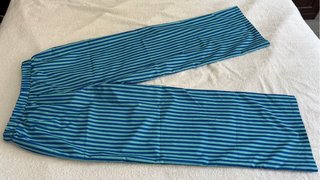 Pantalón ancho rayas azul verde cintura elástica