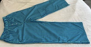 Pantalón ancho rayas azul verde cintura elástica