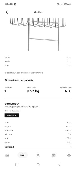 Cesta Ducha IKEA KROKFJORDEN 2 Niveles