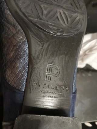 Zapatos Pitillos Talla 38 Azul/Plata