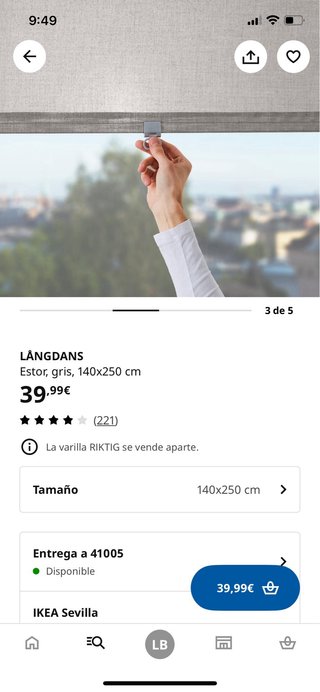 Estor enrollable Ikea gris
