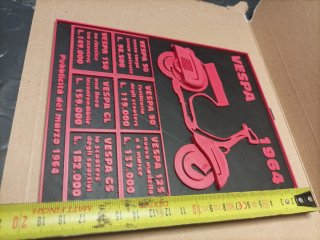 Stampa 3D Pubblicità Vespa 1964 Rilievo