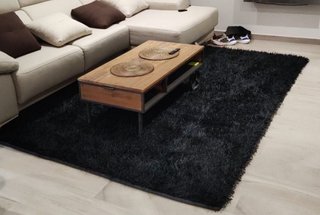 Alfombra Pelo Largo Negra