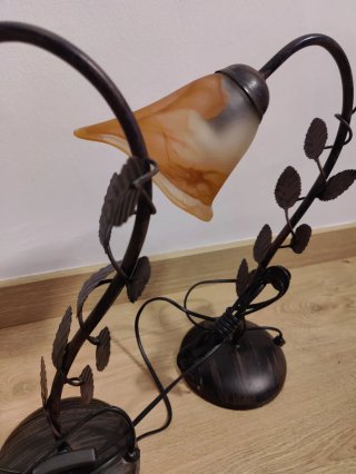 Lámparas de hierro forjado con tulipas