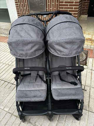 Carro gemelar Inglesina gris
