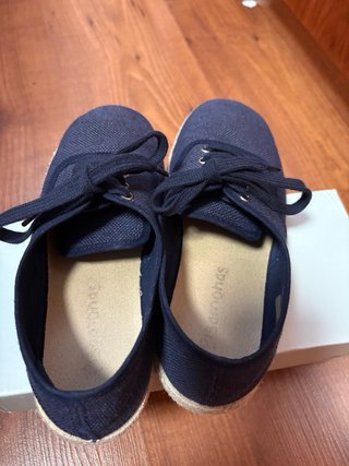 Zapatillas lino con suela Alpargata, talla 34.