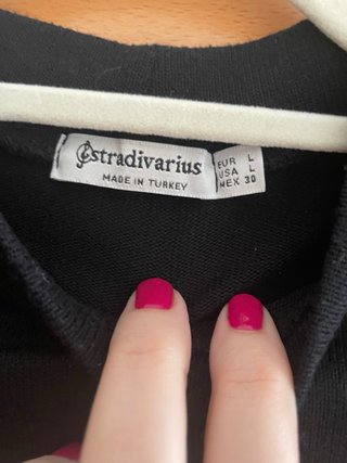 Jersey fino negro mangas plumeti talla L