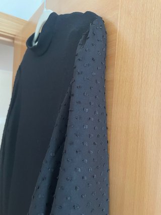 Jersey fino negro mangas plumeti talla L