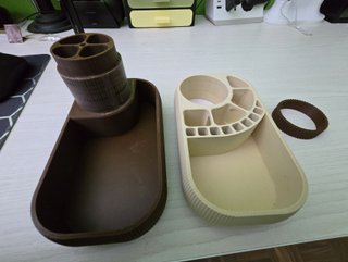 Organizer 2 pezzi beige/marrone