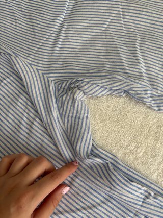 Pantalón ancho rayas azul blanco cintura elástica