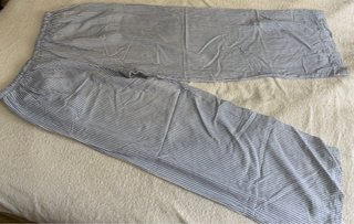 Pantalón ancho rayas azul blanco cintura elástica