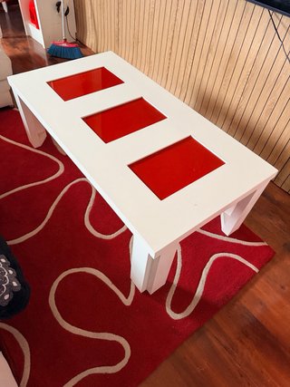 Mesa de salón moderna madera y cristal