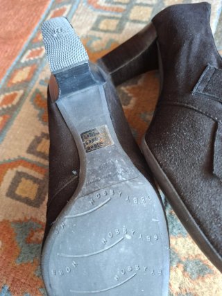 Zapatos Hobby tacón ante flecos hebilla